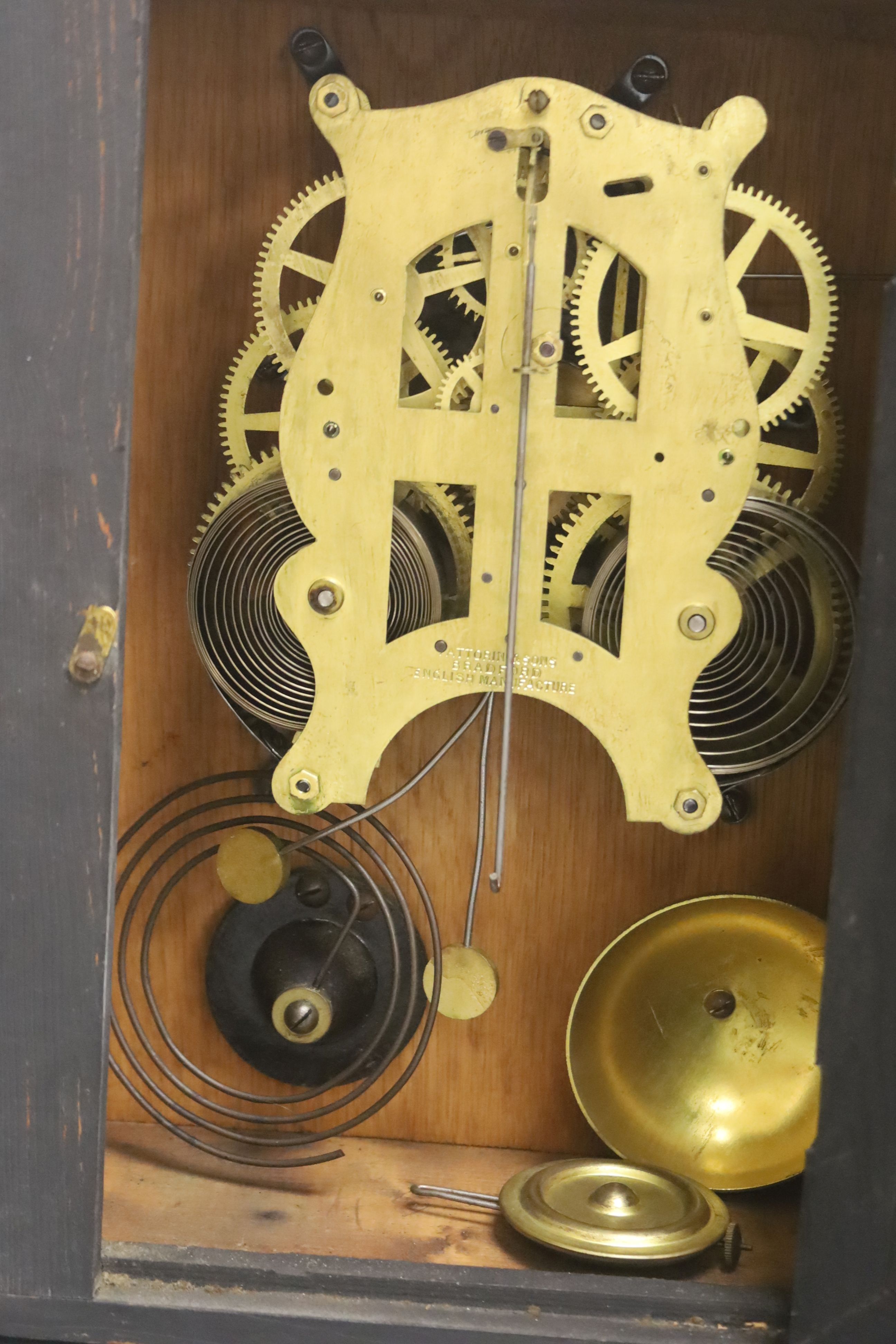 Fattorini & Sons. A late 19th century mahogany mantel clock, height 45cm